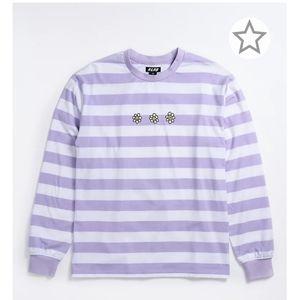 ISO: A-Lab Bloomin Stripe Purple & White Long Sleeve T-Shirt